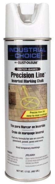 Rust-Oleum - 17 fl oz White Marking Chalk - 500' to 530' Coverage at 1-1/4" Wide, Water-Based Formula - Eagle Tool & Supply