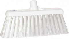 Vikan - 12" Heavy Duty Synthetic Push Broom - 4" Bristle Length, Plastic Block, European Threaded Handle Connection - Eagle Tool & Supply