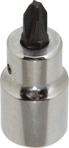 Proto - 1/2" Drive, #3 Point, Phillips Screwdriver Socket - 2-5/32" OAL - Eagle Tool & Supply