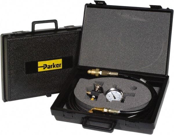 Parker - Accumulator Charging & Gauge Assembly - Includes 3,000 psi Gage, Charging Assembly, Gas Bleeder Valve, Charging Hose and Carrying Case, Use with Hydraulic Accumulators - Eagle Tool & Supply