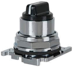 Eaton Cutler-Hammer - 30-1/2mm Mount Hole, 3 Position, Knob Operated, Selector Switch with Cam and Cap - Black, Maintained (MA) - Eagle Tool & Supply