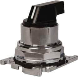 Eaton Cutler-Hammer - 30-1/2mm Mount Hole, 3 Position, Lever Operated, Selector Switch with Cam and Cap - Black, Maintained (MA) - Momentary (MO) - Eagle Tool & Supply