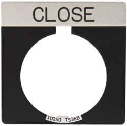 Eaton Cutler-Hammer - Square, Legend Plate - Close - Black Background, 30-1/2mm Hole Diameter - Eagle Tool & Supply