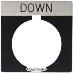 Eaton Cutler-Hammer - Square, Legend Plate - Down - Black Background, 30-1/2mm Hole Diameter - Eagle Tool & Supply