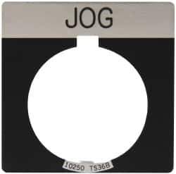 Eaton Cutler-Hammer - Square, Legend Plate - Jog - Black Background, 30-1/2mm Hole Diameter - Eagle Tool & Supply