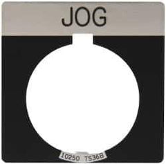 Eaton Cutler-Hammer - Square, Legend Plate - Jog - Black Background, 30-1/2mm Hole Diameter - Eagle Tool & Supply