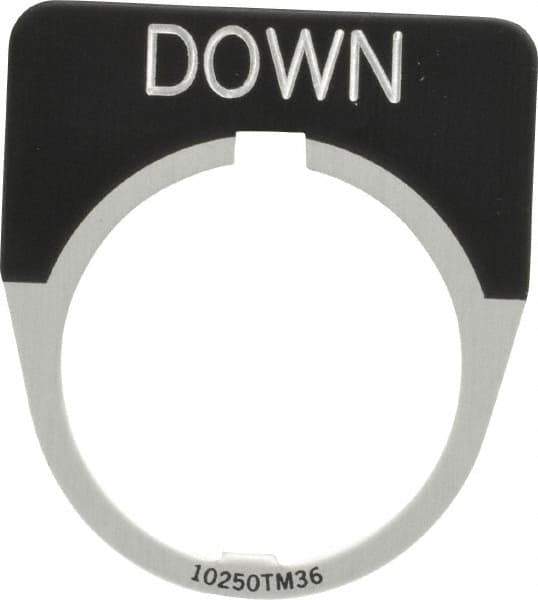 Eaton Cutler-Hammer - Half Round, Legend Plate - Down - Black Background, 30-1/2mm Hole Diameter - Eagle Tool & Supply