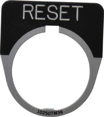 Eaton Cutler-Hammer - Half Round, Legend Plate - Reset - Black Background, 30-1/2mm Hole Diameter - Eagle Tool & Supply