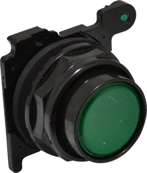 Eaton Cutler-Hammer - Flush Pushbutton Switch Operator - Green, Round Button, Nonilluminated - Eagle Tool & Supply