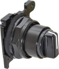 Eaton Cutler-Hammer - 30-1/2mm Mount Hole, 3 Position, Knob Operated, Selector Switch Only - Black, Maintained (MA), Corrosion Resistant, Oil and Watertight - Eagle Tool & Supply