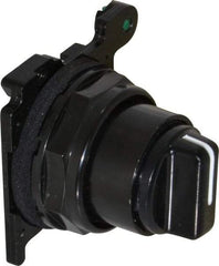 Eaton Cutler-Hammer - 30-1/2mm Mount Hole, 3 Position, Knob Operated, Selector Switch Only - Black, Maintained (MA) - Momentary (MO), Corrosion Resistant, Oil and Watertight - Eagle Tool & Supply