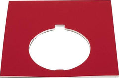 Eaton Cutler-Hammer - Square, Plastic Legend Plate - Blank - Black and Red Background, White Letters, 30-1/2mm Hole Diameter, 2.19 Inch Square - Eagle Tool & Supply