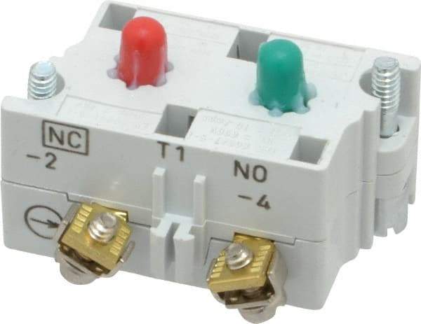 Eaton Cutler-Hammer - NO/NC, 0.5 Amp, Electrical Switch Contact Block - 120 VAC/VDC, Pressure Terminal, 30-1/2mm Hole, For Use with E34 Operators, Standard 10250T - Eagle Tool & Supply