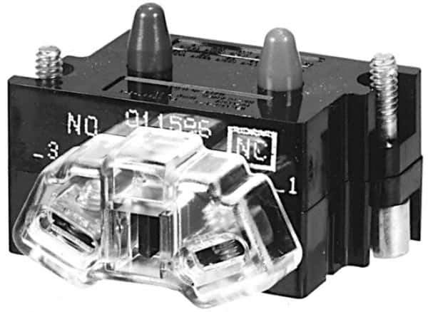 Eaton Cutler-Hammer - NC, 0.5 Amp, Electrical Switch Contact Block - 120 VAC/VDC, Pressure Terminal, 30-1/2mm Hole, For Use with E34 Operators, Standard 10250T - Eagle Tool & Supply