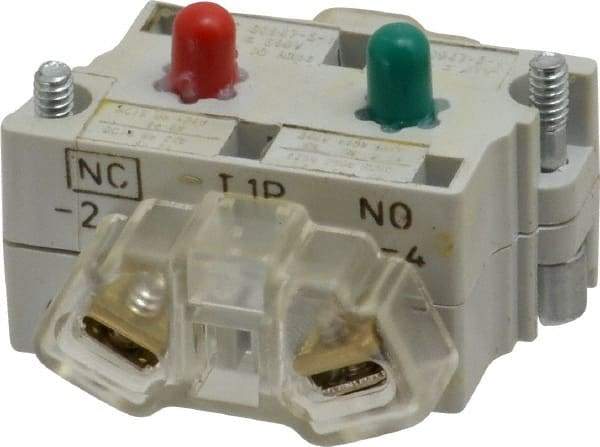 Eaton Cutler-Hammer - NO/NC, 0.5 Amp, Electrical Switch Contact Block - 120 VAC/VDC, Pressure Terminal, 30-1/2mm Hole, For Use with E34 Operators, Standard 10250T - Eagle Tool & Supply