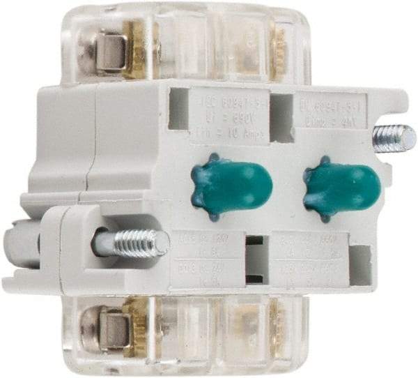 Eaton Cutler-Hammer - 2NO, 0.5 Amp, Electrical Switch Contact Block - 120 VAC/VDC, Pressure Terminal, 30-1/2mm Hole, For Use with E34 Operators, Standard 10250T - Eagle Tool & Supply