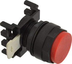 Eaton Cutler-Hammer - 25mm Mount Hole, Extended Straight, Pushbutton Switch Only - Round, Red Pushbutton, Nonilluminated, Momentary (MO) - Eagle Tool & Supply