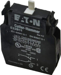 Eaton Cutler-Hammer - NO/NC, Electrical Switch Contact Block - 22-1/2mm Hole, For Use with Indicating Lights, Pushbuttons - Eagle Tool & Supply