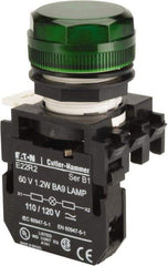 Eaton Cutler-Hammer - 120 VAC/VDC Green Lens Incandescent Indicating Light - Round Lens - Eagle Tool & Supply