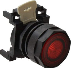 Eaton Cutler-Hammer - 25mm Mount Hole, Flush, Pushbutton Switch Only - Round, Red Pushbutton, Illuminated, Momentary (MO) - Eagle Tool & Supply