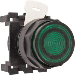 Eaton Cutler-Hammer - 25mm Mount Hole, Extended Straight, Pushbutton Switch Only - Round, Green Pushbutton, Illuminated, Momentary (MO) - Eagle Tool & Supply