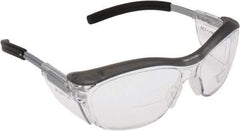 3M - +2, Clear Lenses, Anti-Fog, Framed Magnifying Safety Glasses - UV Protection, Adjustable Temples, Gray Plastic Frame, ANSI Z87.1-2010 - Eagle Tool & Supply