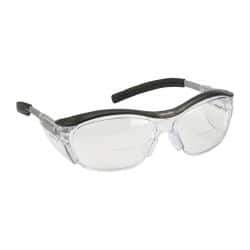 3M - +2.5, Clear Lenses, Anti-Fog, Framed Magnifying Safety Glasses - UV Protection, Adjustable Temples, Gray Plastic Frame, ANSI Z87.1-2010 - Eagle Tool & Supply