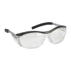 3M - +2.5, Clear Lenses, Anti-Fog, Framed Magnifying Safety Glasses - UV Protection, Adjustable Temples, Gray Plastic Frame, ANSI Z87.1-2010 - Eagle Tool & Supply
