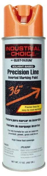Rust-Oleum - 17 fl oz Orange Marking Paint - 600' to 700' Coverage at 1" Wide, Solvent-Based Formula - Eagle Tool & Supply
