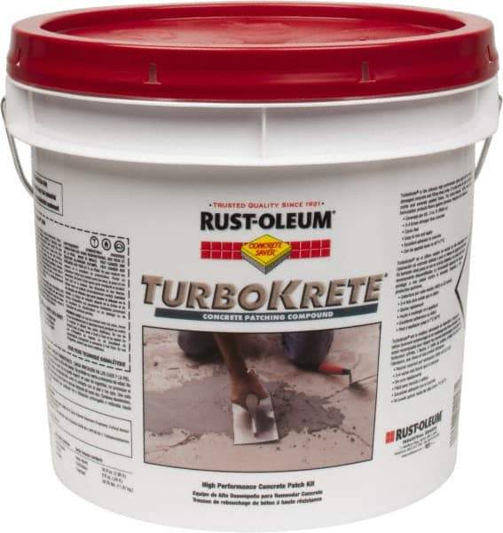 Rust-Oleum - 3.5 Gal Epoxy Patch Kit - Gray, 6.5 Sq Ft Coverage, 100% Solids Epoxy/Aggregate Patching Compound - Eagle Tool & Supply