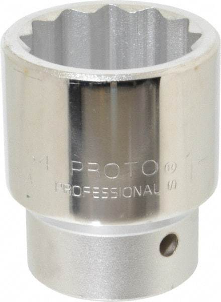 Proto - 1-11/16", 1" Drive, Standard Hand Socket - 12 Points, 3-1/4" OAL - Eagle Tool & Supply