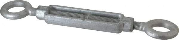 Made in USA - 5,200 Lb Load Limit, 3/4" Thread Diam, 6" Take Up, Steel Eye & Eye Turnbuckle - 17-3/4" Closed Length - Eagle Tool & Supply