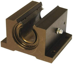 L.M76 - 2.0012" Inside Diam, Open Single Pillow Block Linear Bearing - 6" Overall Width - Eagle Tool & Supply