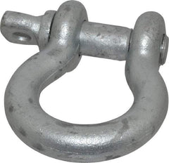 Made in USA - 7/8" Nominal Chain Size, 6.5 Ton Carbon Steel Screw Anchor Shackle - 7/8" Diam, 1" Pin Diam, 3-1/8" High x 1-7/16" Wide Inside Jaw, 2-1/16" Inside Width, 2" Max Body Thickness - Eagle Tool & Supply