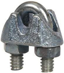 Value Collection - 1/8" Wire Rope U-Bolt Clip - Malleable Iron, Galvanized - Eagle Tool & Supply