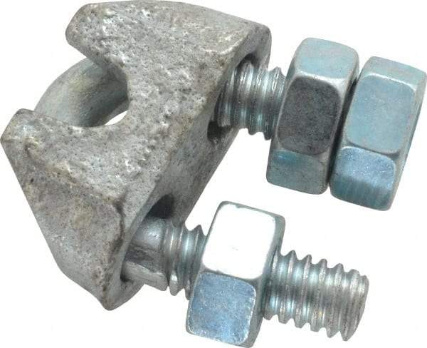 Value Collection - 3/16" Wire Rope U-Bolt Clip - Malleable Iron, Galvanized - Eagle Tool & Supply