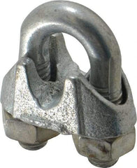 Value Collection - 1/4" Wire Rope U-Bolt Clip - Malleable Iron, Galvanized - Eagle Tool & Supply