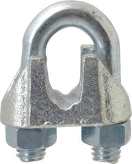 Value Collection - 3/8" Wire Rope U-Bolt Clip - Malleable Iron, Galvanized - Eagle Tool & Supply