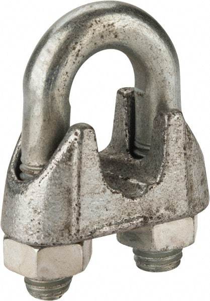 Value Collection - 9/16" Wire Rope U-Bolt Clip - Malleable Iron, Galvanized - Eagle Tool & Supply