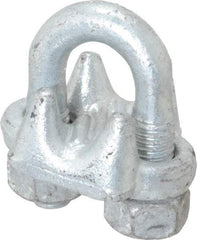 Value Collection - 3/8" Wire Rope U-Bolt Clip - Forged Steel, Galvanized - Eagle Tool & Supply