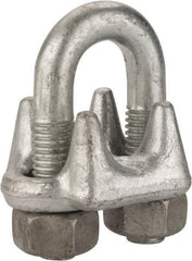 Value Collection - 3/4" Wire Rope U-Bolt Clip - Forged Steel, Galvanized - Eagle Tool & Supply