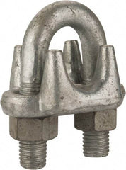 Value Collection - 1" Wire Rope U-Bolt Clip - Forged Steel, Galvanized - Eagle Tool & Supply