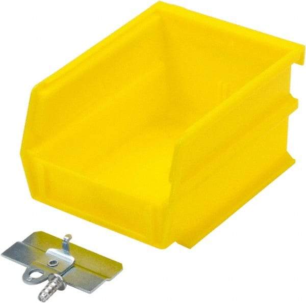 Triton - 5-3/8" Deep, Yellow Polypropylene Hopper Stacking Bin - 3" High x 4-1/8" Wide x 5-3/8" Long - Eagle Tool & Supply