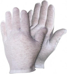 MCR Safety - Size L Cotton General Protection Work Gloves - For Inspection, Uncoated, Slip-On Cuff, Full Fingered, White, Ambidextrous - Eagle Tool & Supply