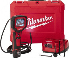 Milwaukee Tool - 0.3543 Inch Wide Camera Head, 9 Ft. Probe, 1x Magnification Rotating Inspection Camera - 0.3543 Inch Probe Diameter, 2.7 Inch LCD Display, 320 x 240 Resolution - Eagle Tool & Supply