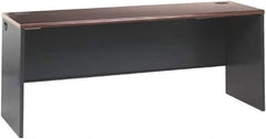 Hon - Steel-Reinforced High-Pressure Laminate Desk Shell - 72" Wide x 24" Deep x 29" High, Mahogany/Charcoal - Eagle Tool & Supply