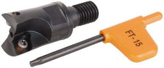 Kennametal - 12mm Cut Diam, 2.5mm Max Depth of Cut, 20mm OAL, Indexable Square Shoulder Helical End Mill - XD.. 0401.. Inserts, M6 Modular Connection, Series KMM - Eagle Tool & Supply