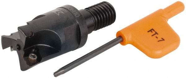Kennametal - 25mm Cut Diam, 4.5mm Max Depth of Cut, 35mm OAL, Indexable Square Shoulder Helical End Mill - XD.. 0602.. Inserts, M12 Modular Connection, Series KMM - Eagle Tool & Supply