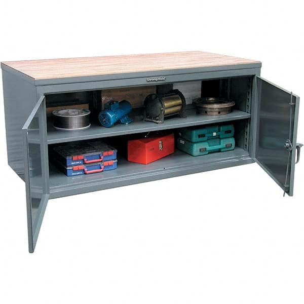 Strong Hold - Stationary Work Benches, Tables Type: Work Bench Top Material: Maple work surface 1-3/4" thick - Eagle Tool & Supply