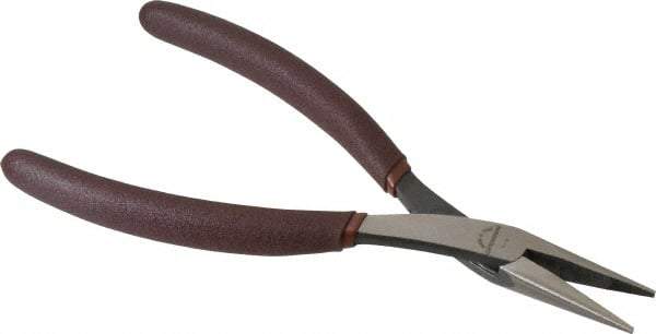 Paramount - 7-25/32" OAL, 1-9/16" Jaw Length x 17/32" Jaw Width, Long Nose Pliers - Serrated Jaw, Slim Line Head, Plastic Dipped Handles - Eagle Tool & Supply